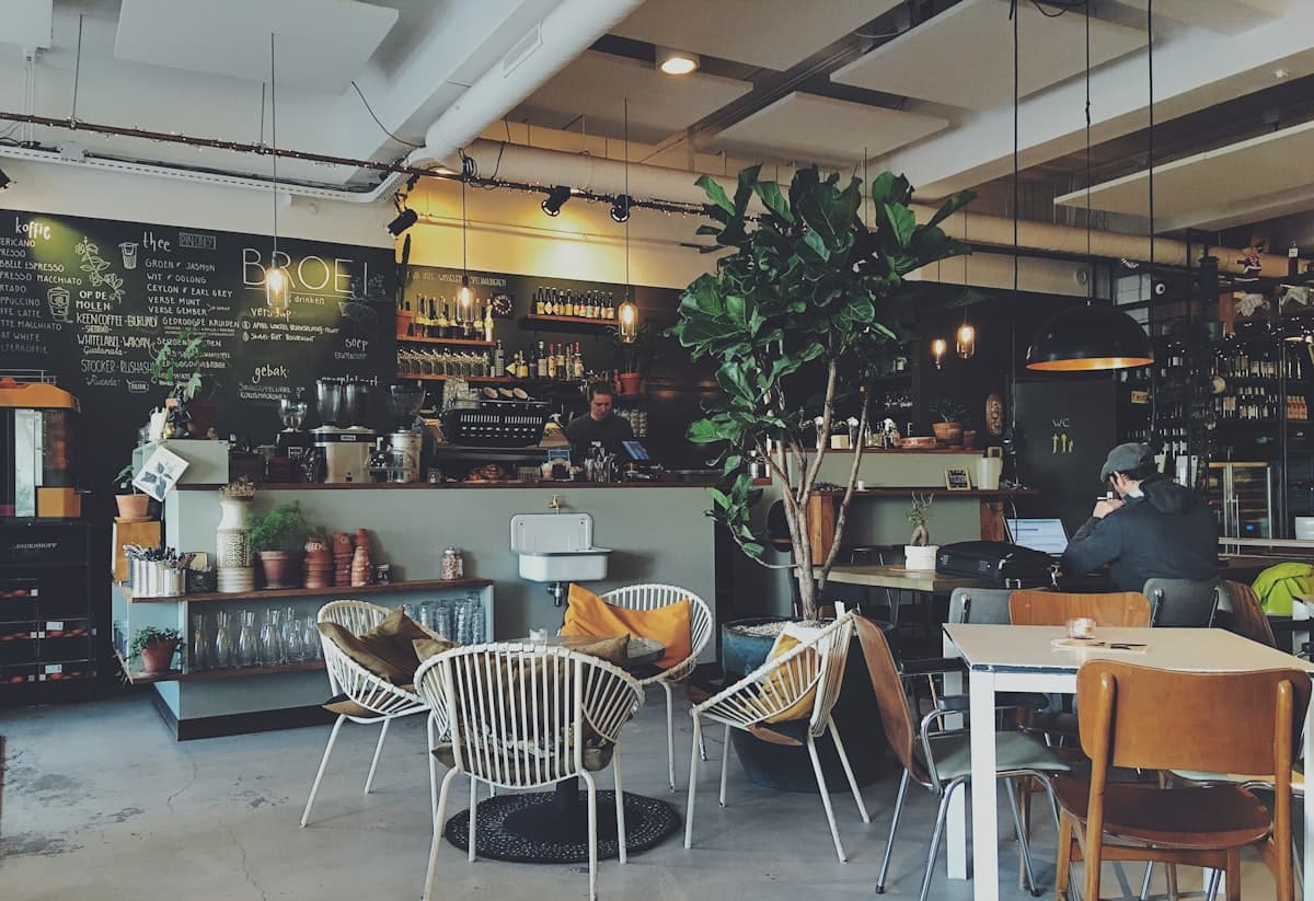 A warm neighborhood restaurant, ready to open — placeholder imagery